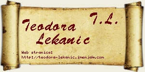 Teodora Lekanić vizit kartica